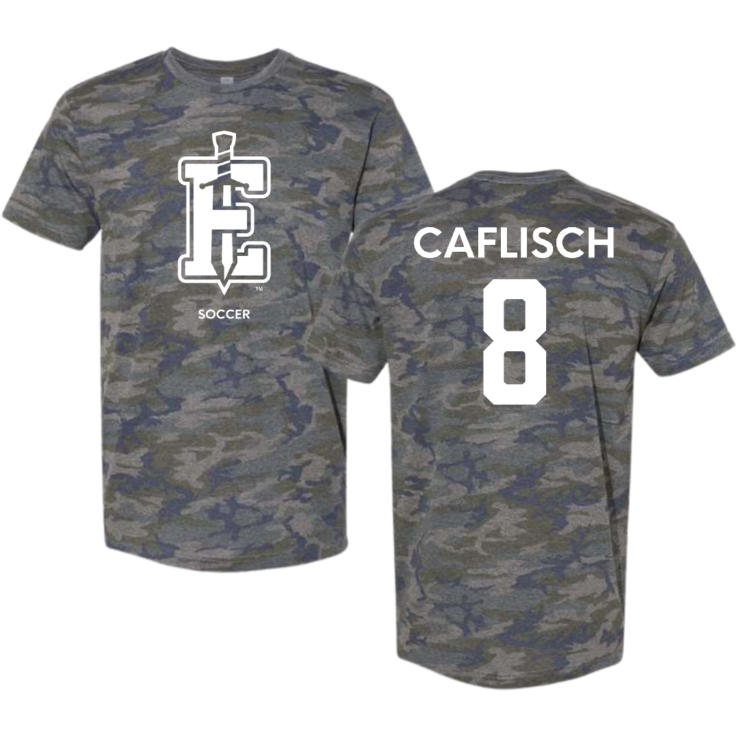 PennWest Edinboro Soccer (W) Vintage Camo Tee - #8 Kealy Caflisch