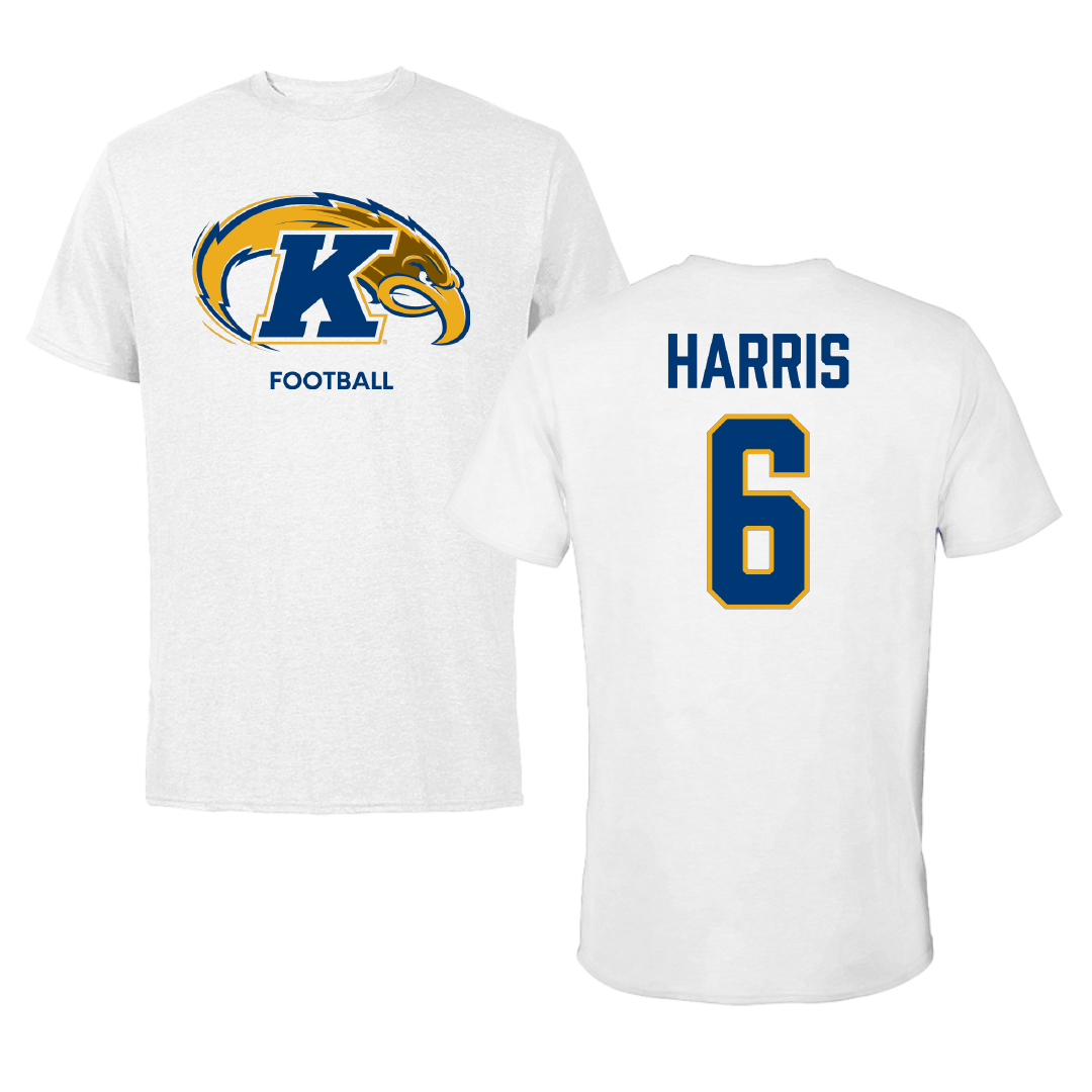 Kent State University Football White Tee - #6 Wayne Harris