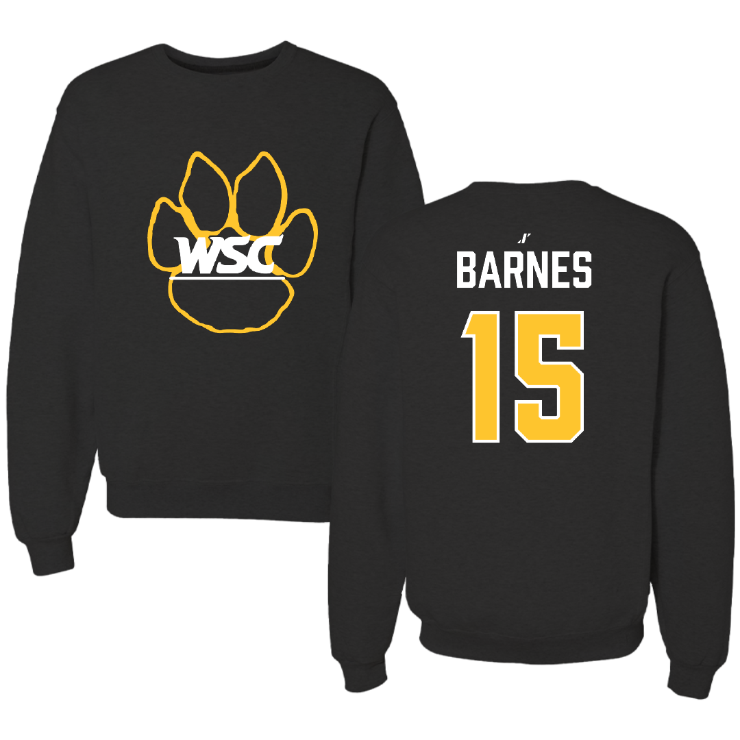 Wayne State College (Nebraska) Softball Black Crewneck - #15 Mattingly Barnes