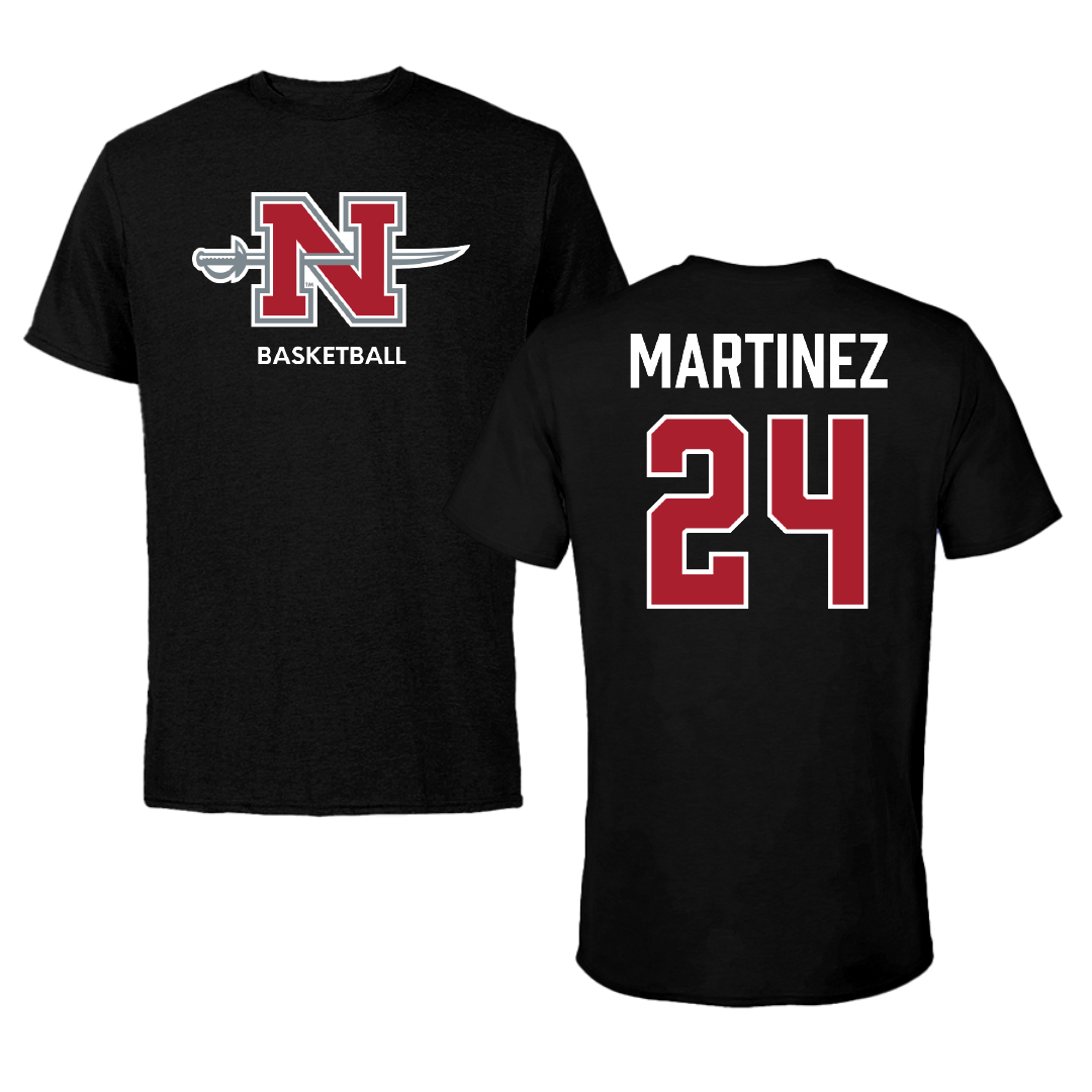 Nicholls State University Basketball (W) Black Mascot Performance Tee - #24 Marypaz Martinez
