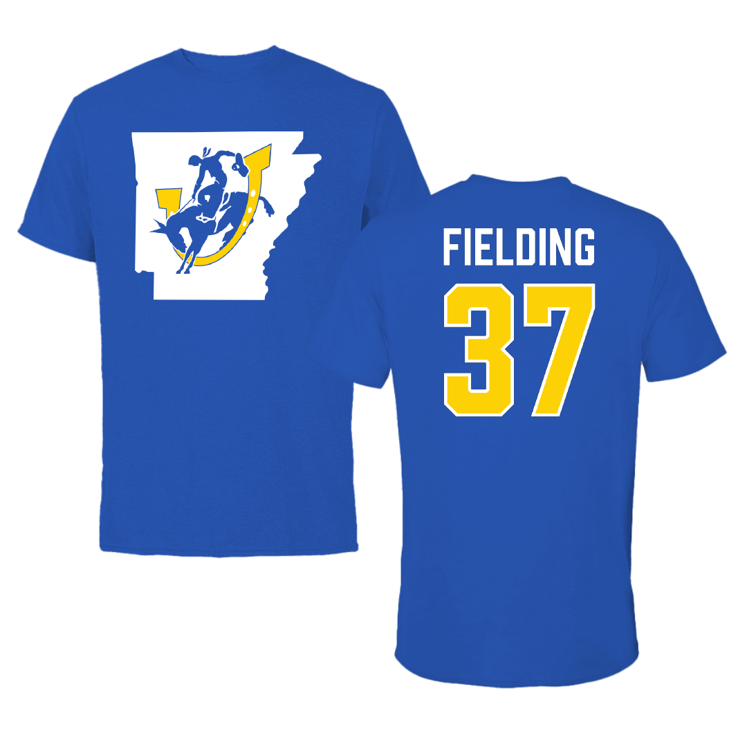 Southern Arkansas University Baseball Blue State Tee - #37 Wyatt Fielding