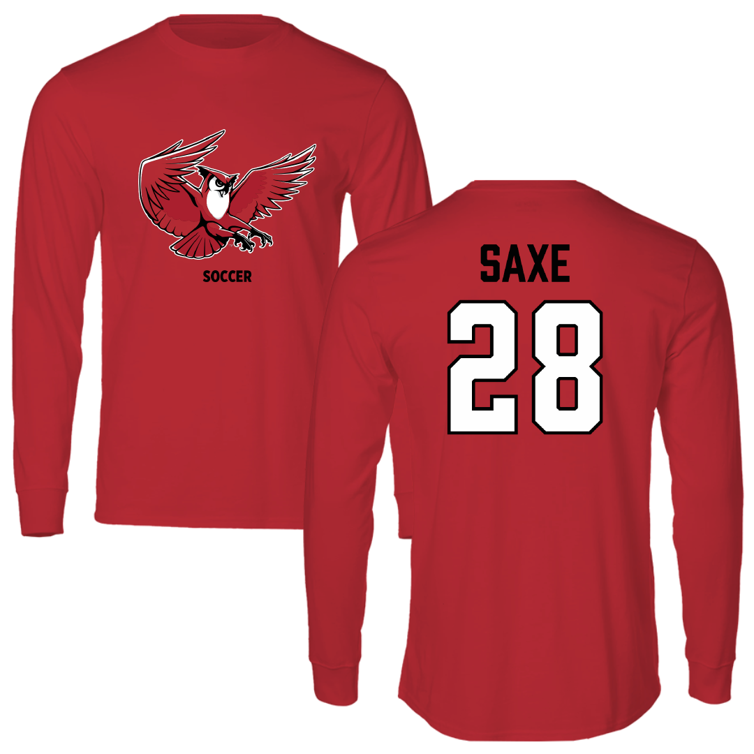 Keene State College Soccer (M) Red Long Sleeve - #28 Bennett Saxe