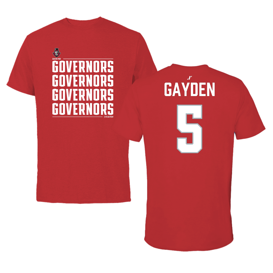 Austin Peay State University Football Red General Performance Tee - #5 Tae Gayden