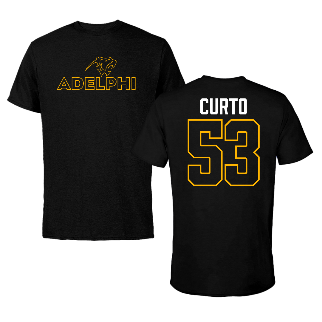 Adelphi University Baseball Black Performance Tee - #53 Matt Curto