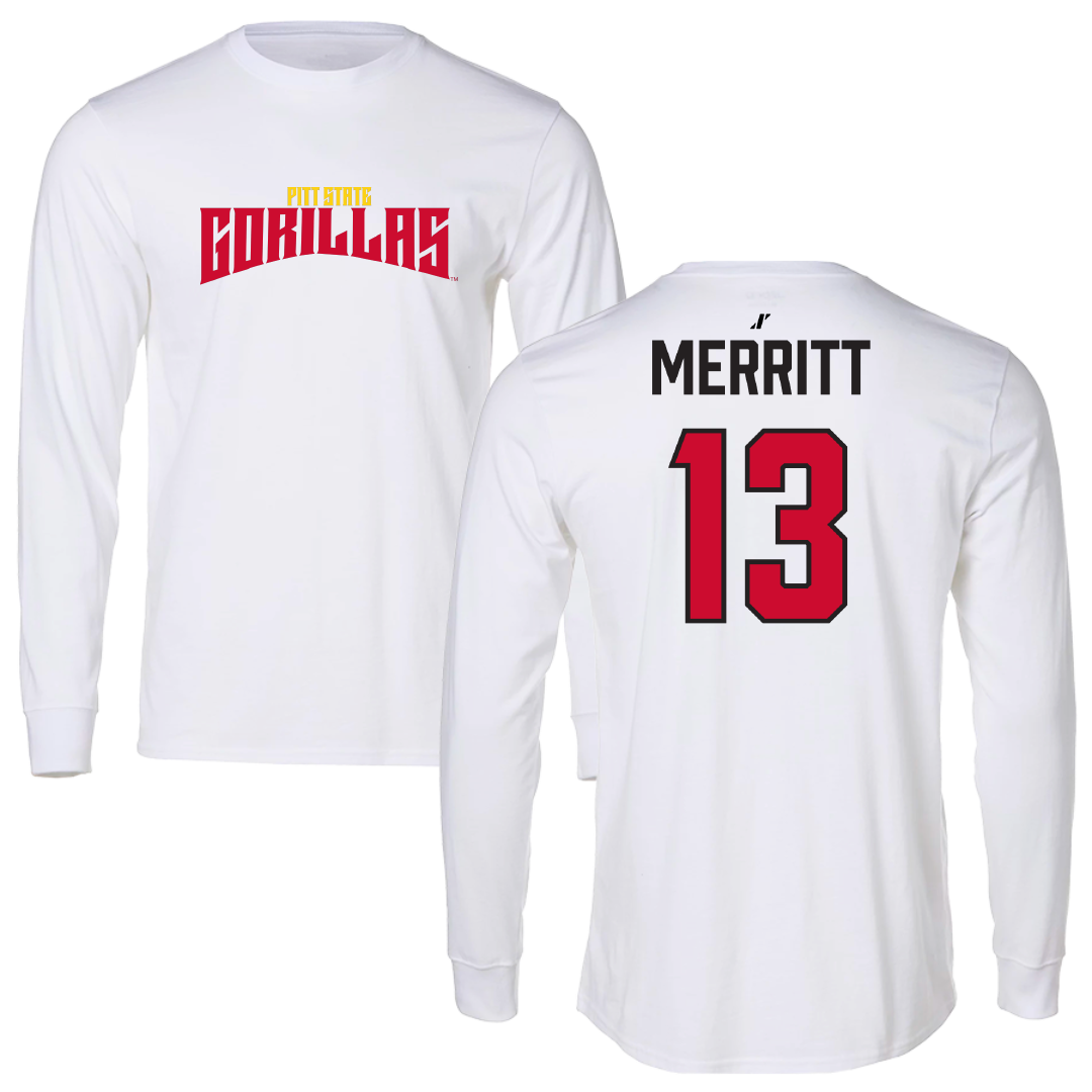 Pittsburg State University Softball White Classic Performance Long Sleeve - #13 Kylee Merritt