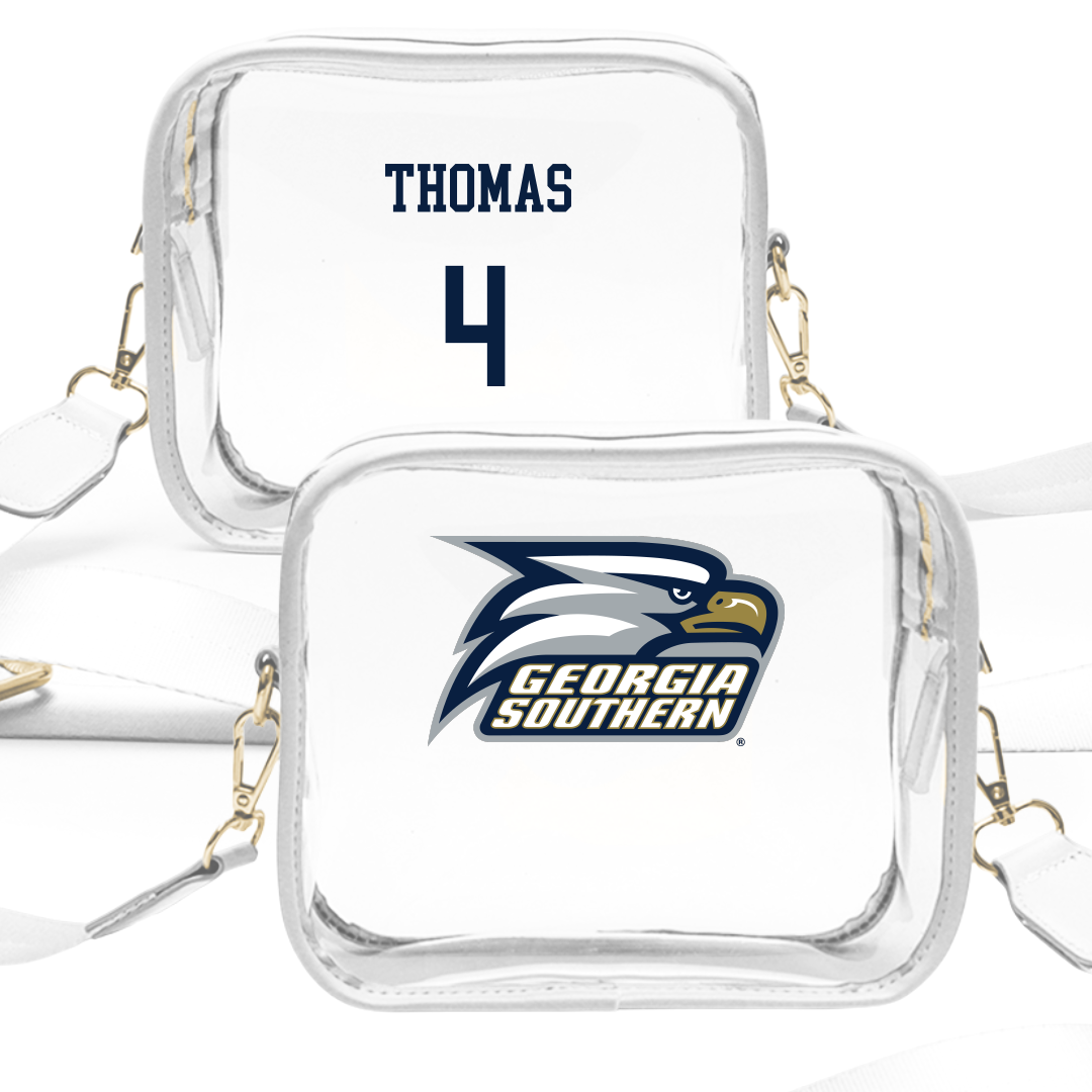 Georgia Southern University Basketball (W) White Clear Stadium Bag - #4 Constance Thomas