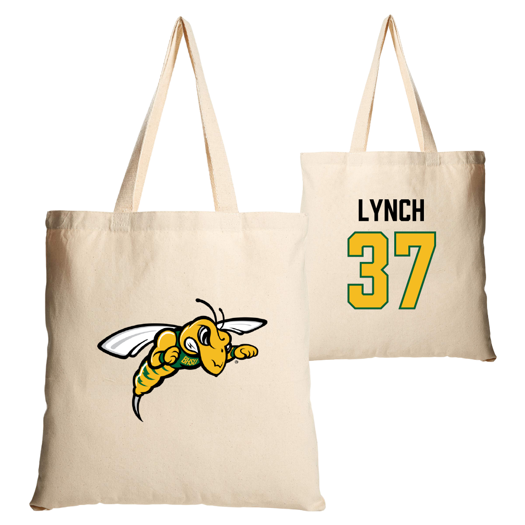 Black Hills State University Football Tan Canvas Tote Bag - #37 Patrick Lynch