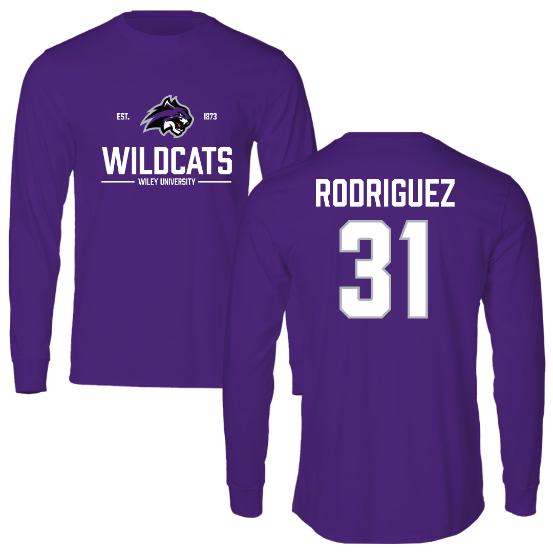 Wiley University Softball Purple General Performance Long Sleeve - #31 Jazmine Rodriguez