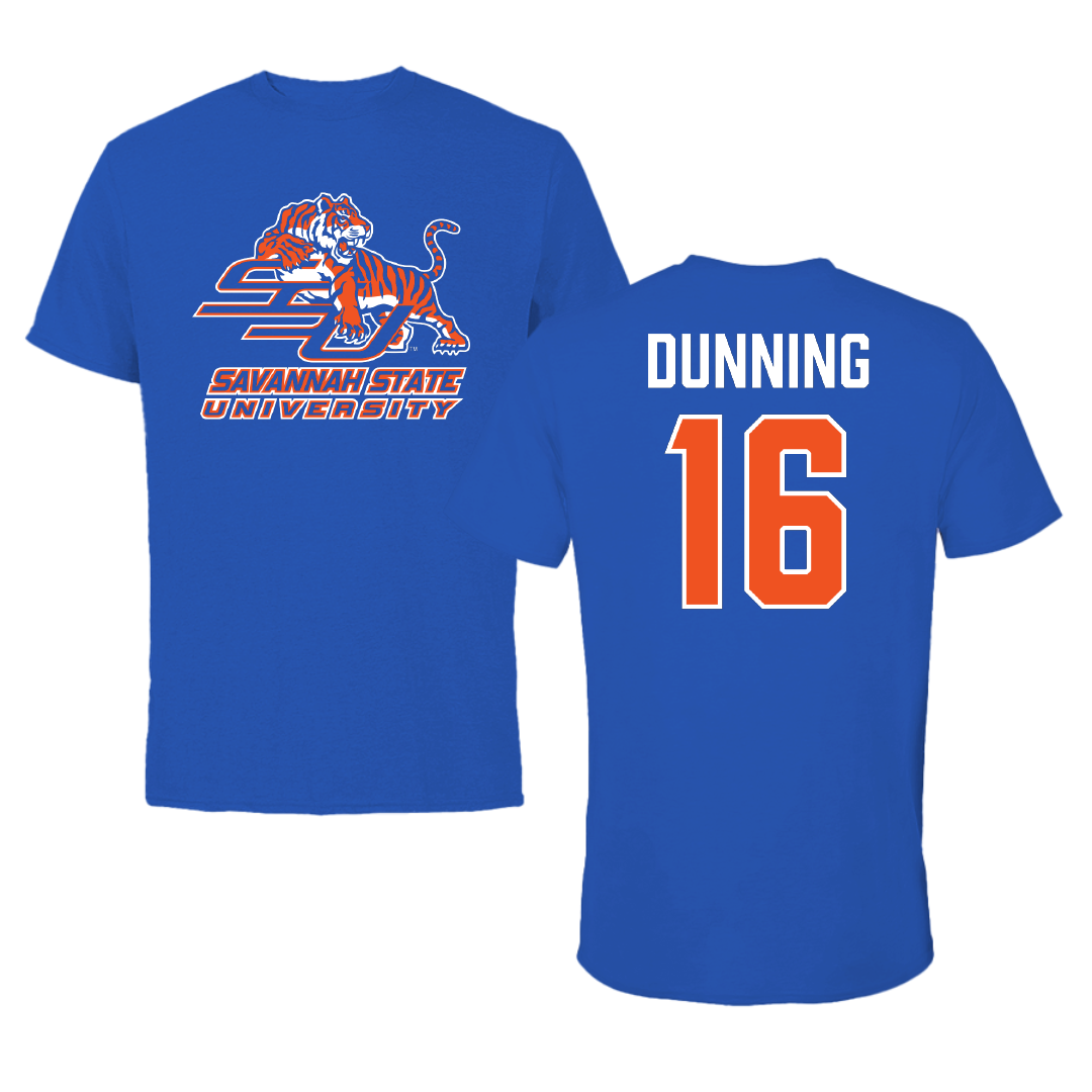 Savannah State University Softball Blue Tee - #16 Milani Dunning