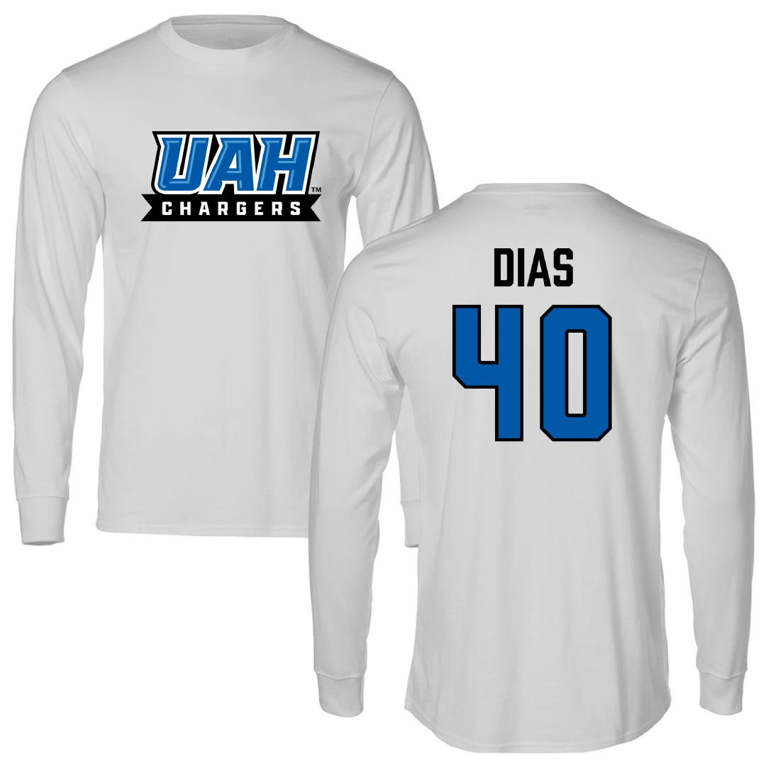 Huntsville Lacrosse (M) Light Gray Performance Long Sleeve - #40 Peter Dias