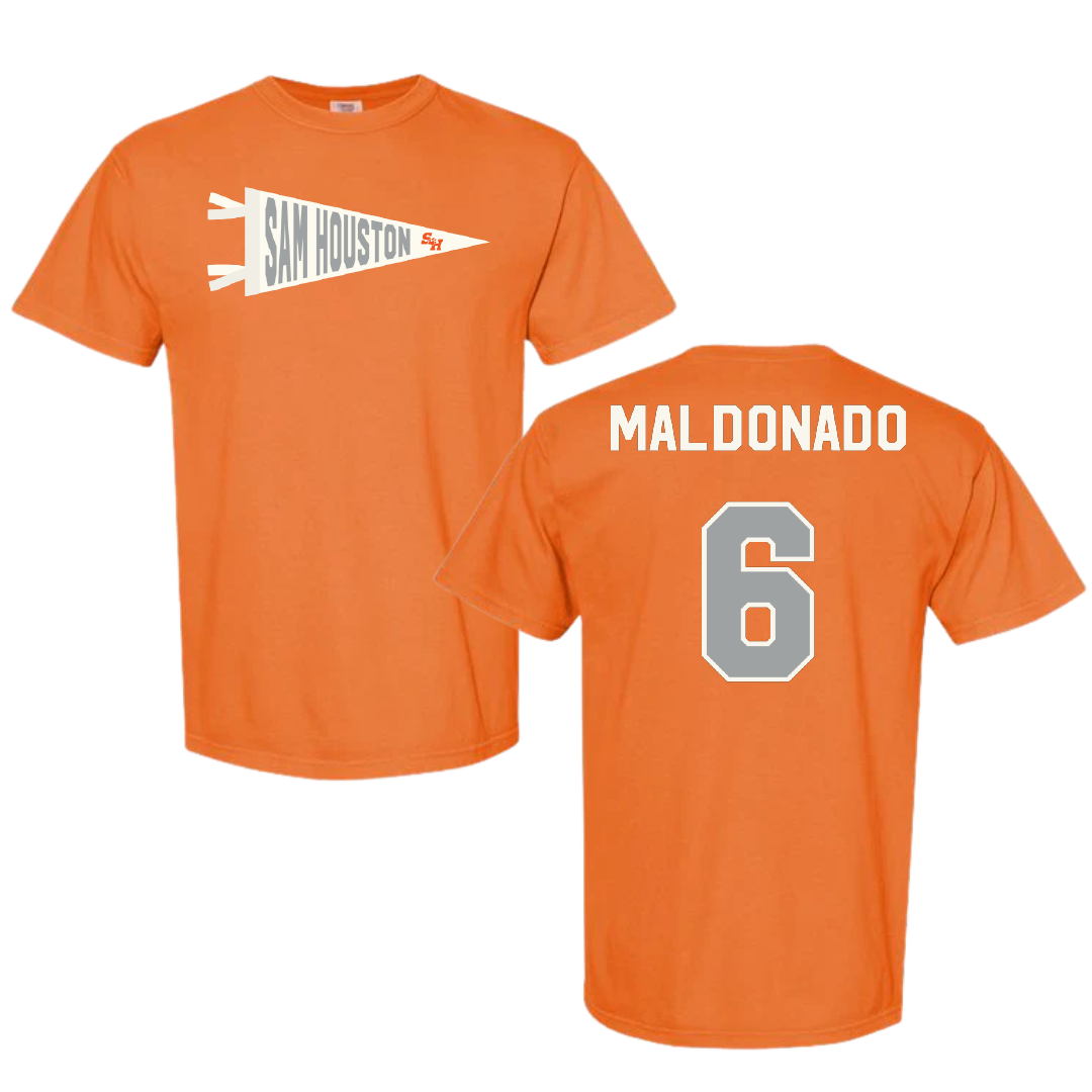 Sam Houston State University Soccer Orange Pennant Comfort Colors Tee - #6 Alesandra Maldonado