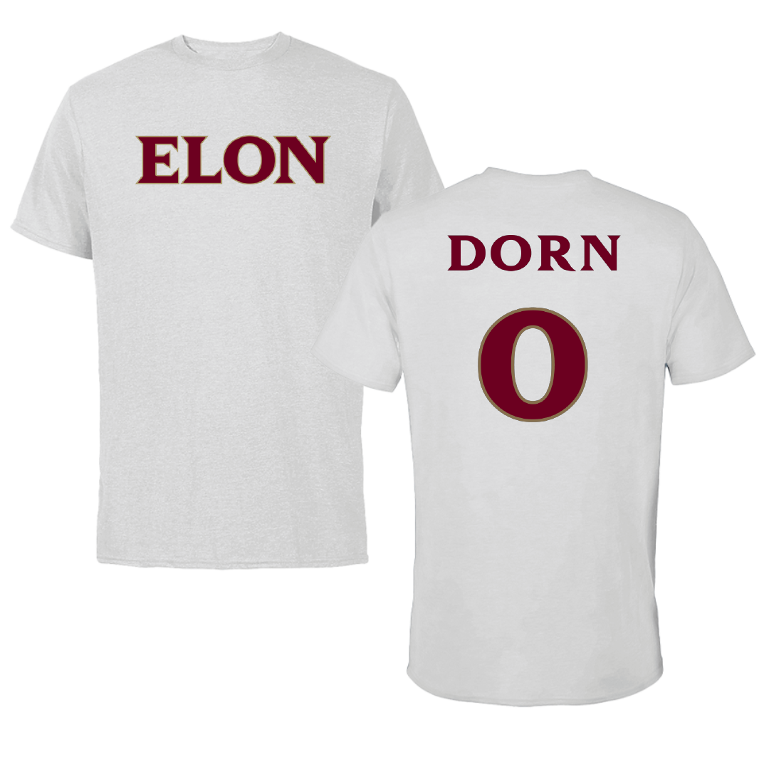 Elon University Basketball Light Gray Performance Tee - #0 Nick Dorn
