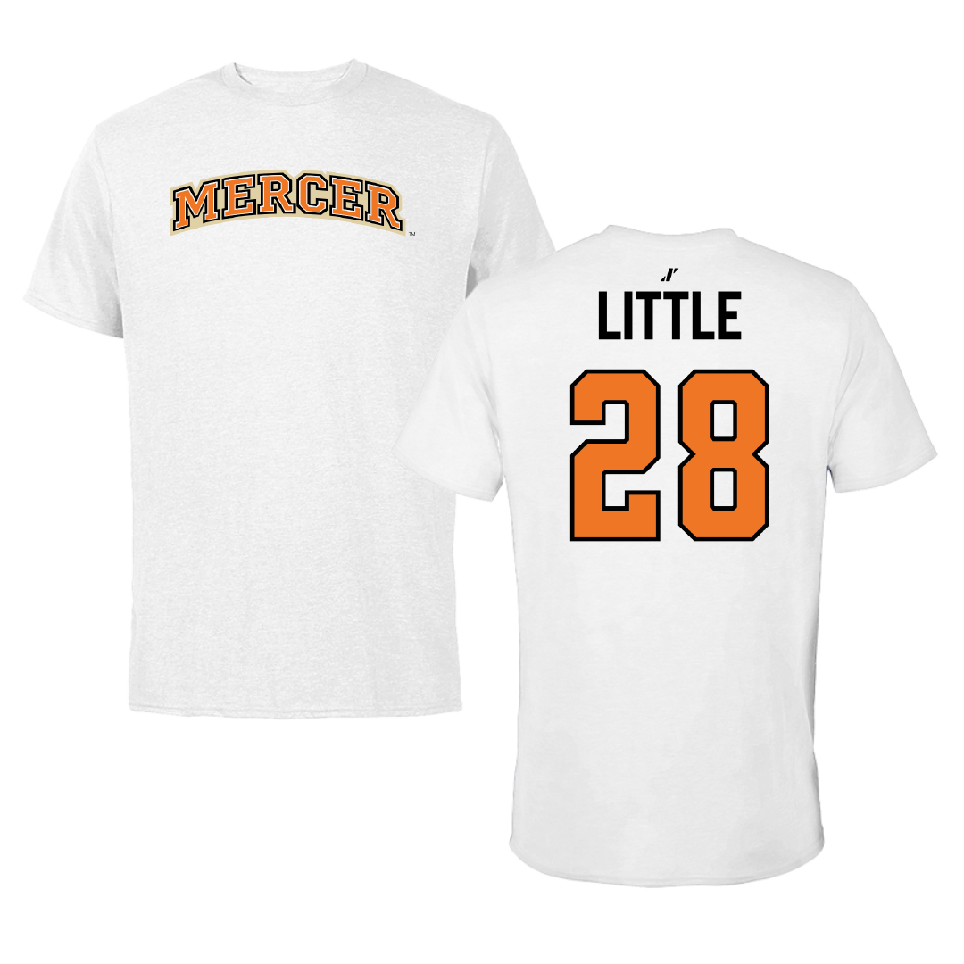 Mercer University Football White Tee - #28 Rafael Little