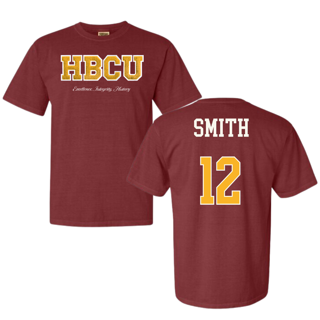 Bethune-Cookman University Softball Maroon HBCU Varsity Comfort Colors Tee - #12 Serenity Smith