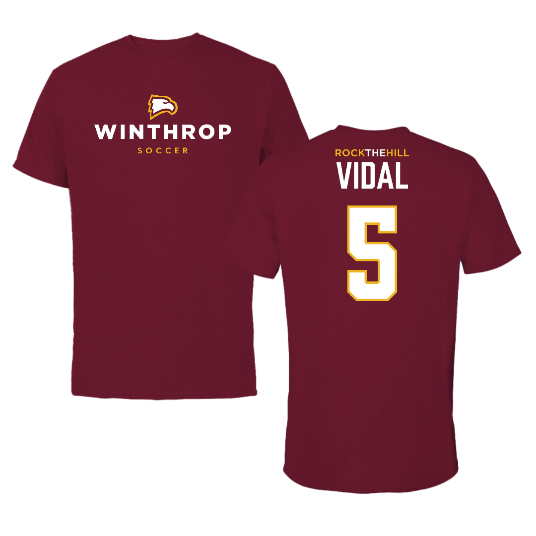 Winthrop University Soccer Garnet Tee - #5 Ayden Vidal