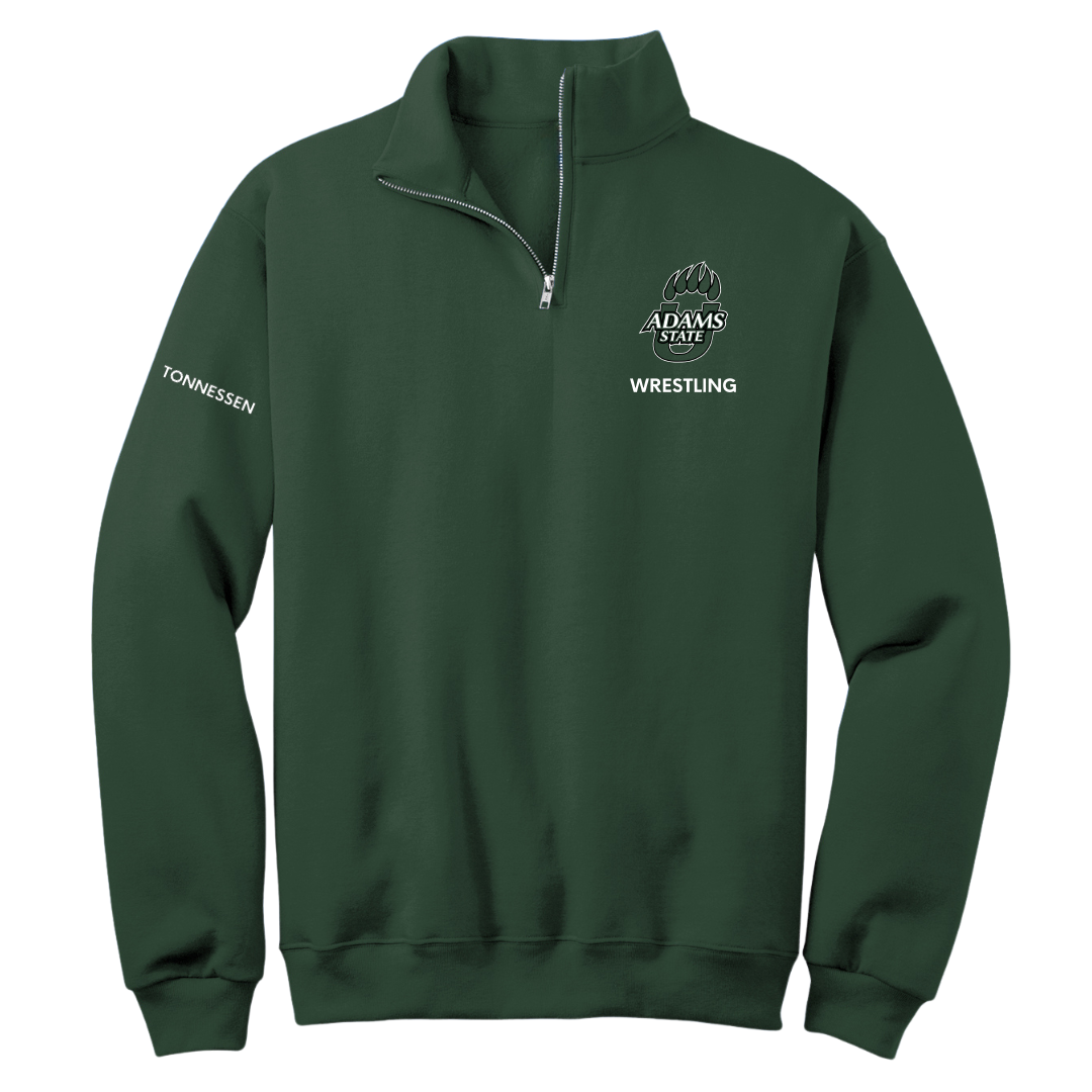 Adams State University Wrestling (M) Forest Green Quarter-Zip - Benjamin Tonnessen