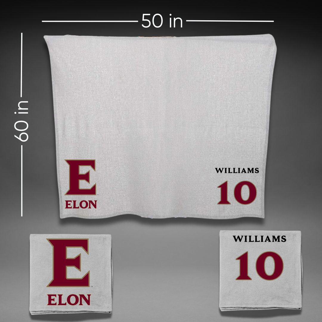 Elon University Baseball Gray Blanket - #10 Isaac Williams