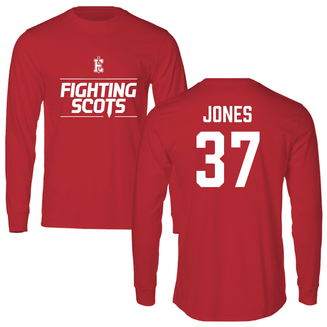 PennWest Edinboro Football Red General Long Sleeve - #37 Amari Jones