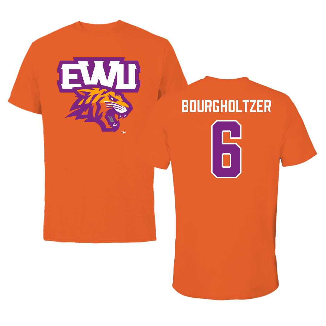 Edward Waters University Softball Orange Tee - #6 Macie Bourgholtzer