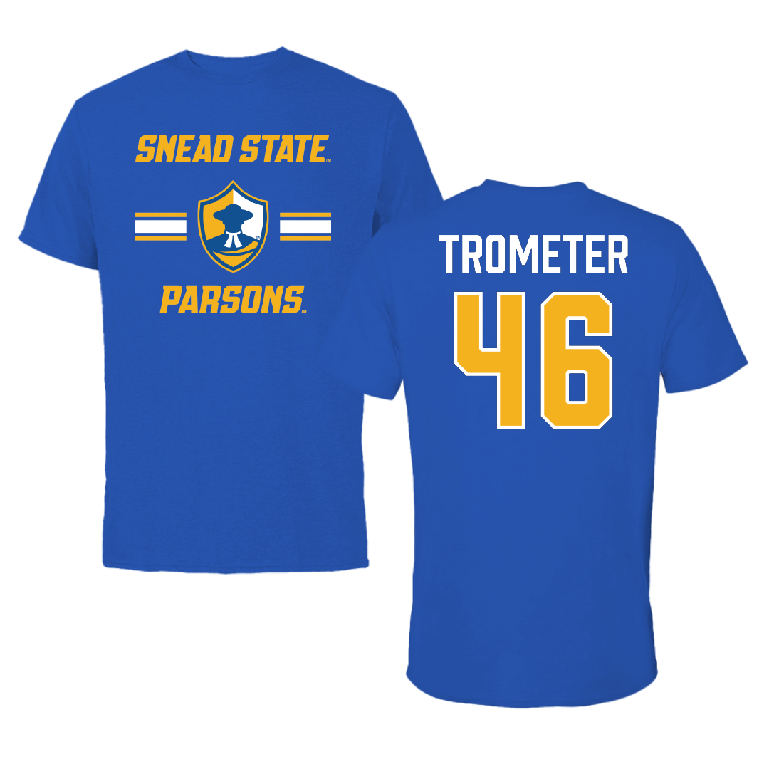 Snead State Community College Baseball Blue General Tee - #46 Justin Trometer
