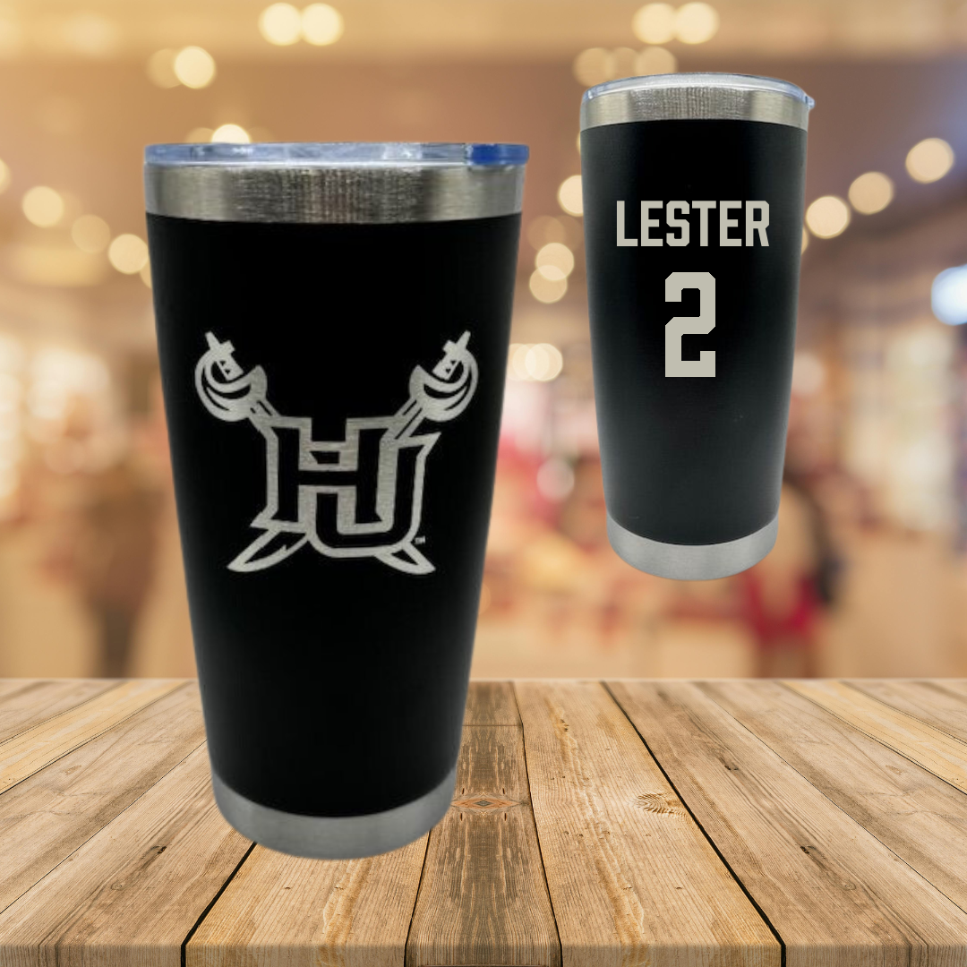 Hampton University Softball Black Stainless Steel Tumbler - #2 Ava Lester