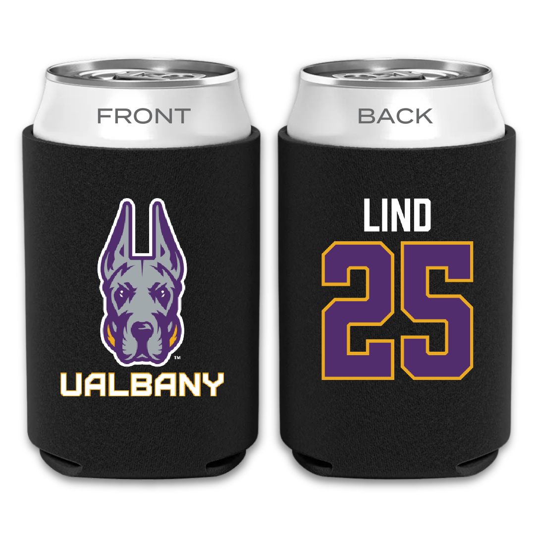 University at Albany Soccer Black Can Cooler - #25 Zach Lind