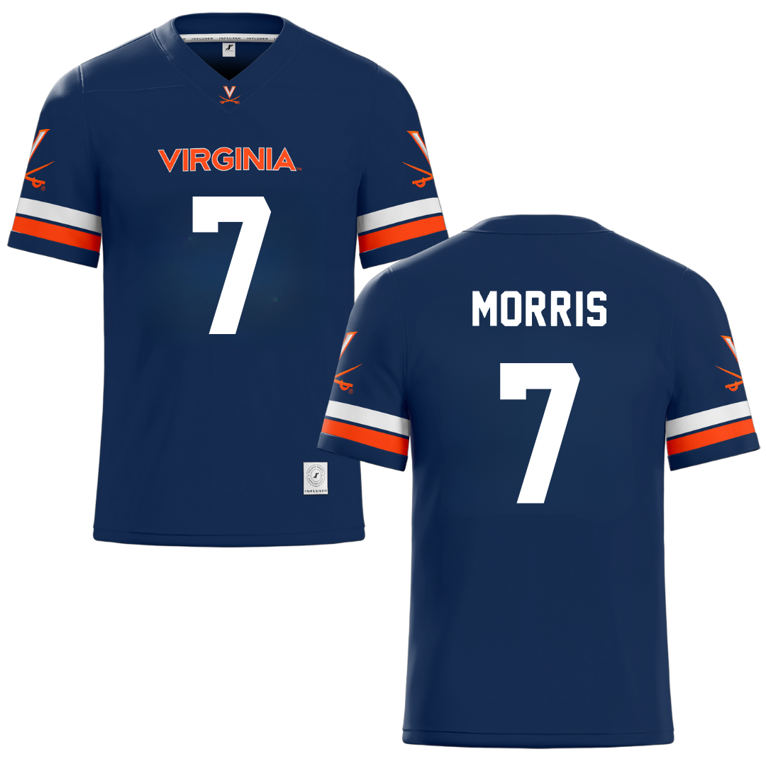 University of Virginia Blue Football Jersey - #7 Jamaric Morris