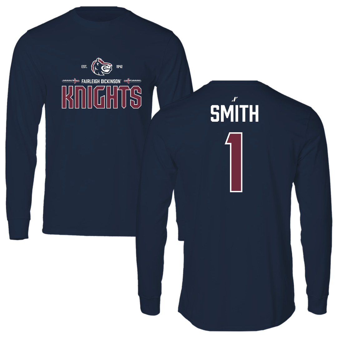 Fairleigh Dickinson University-Metropolitan Campus Volleyball Navy General Long Sleeve - #1 Timothy Smith