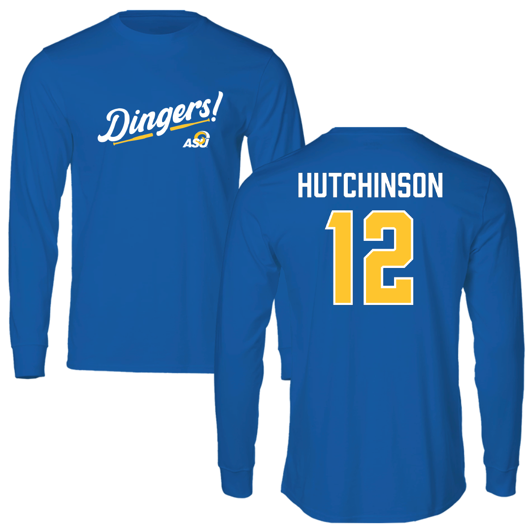 Angelo State University Baseball Blue Dingers Performance Long Sleeve - #12 Lane Hutchinson