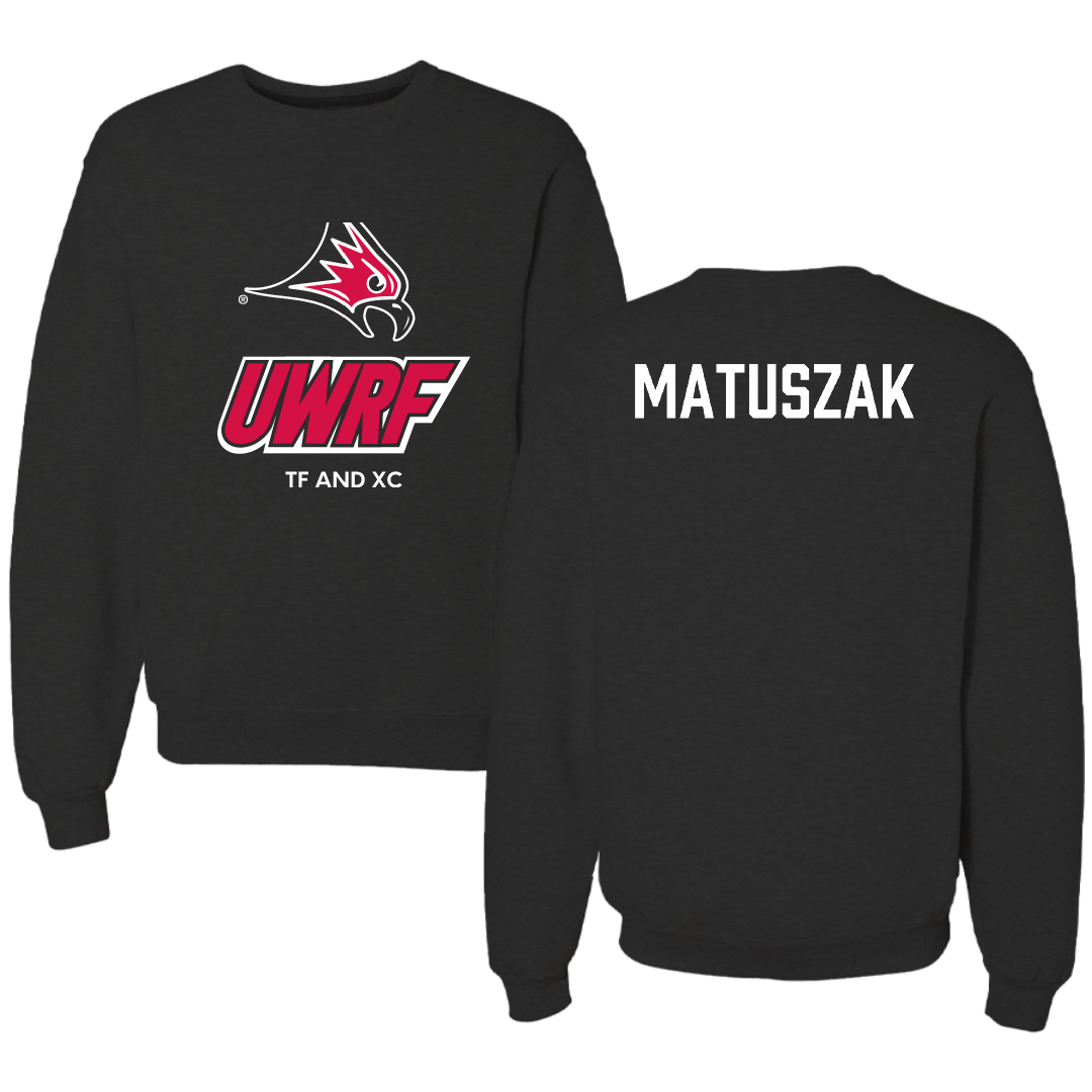 University of Wisconsin-River Falls TF and XC Black Crewneck - Chase Matuszak