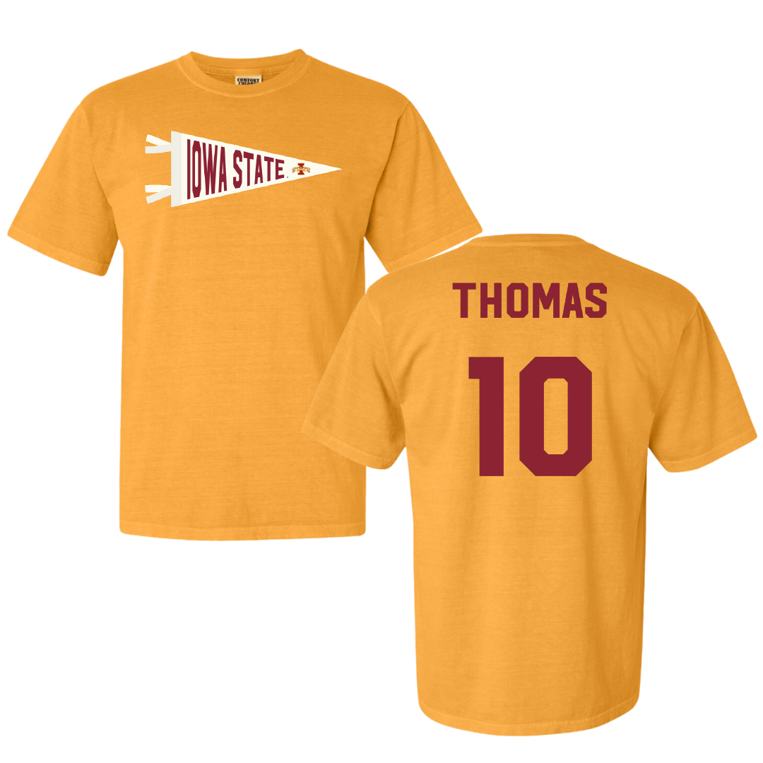 Iowa State University Soccer Gold Pennant Comfort Colors Tee - #10 Sophia Thomas