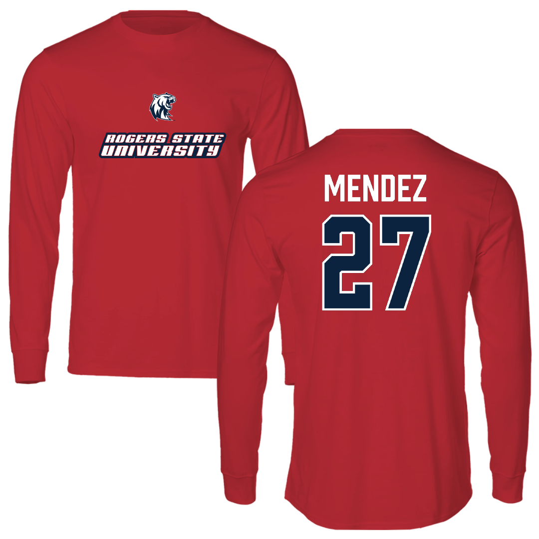 Rogers State University Soccer (W) Red Performance Long Sleeve - #27 Taylor Mendez