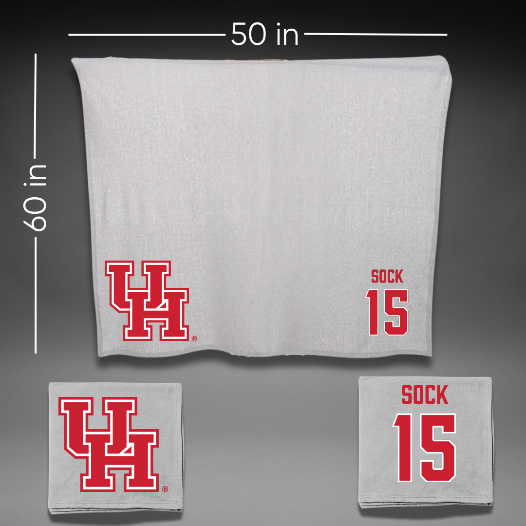 University of Houston Football Gray Blanket - #15 Jake Sock