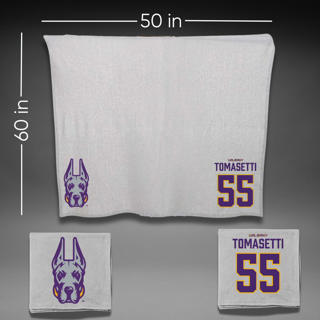 University at Albany Basketball Gray Blanket - #55 Jessica Tomasetti