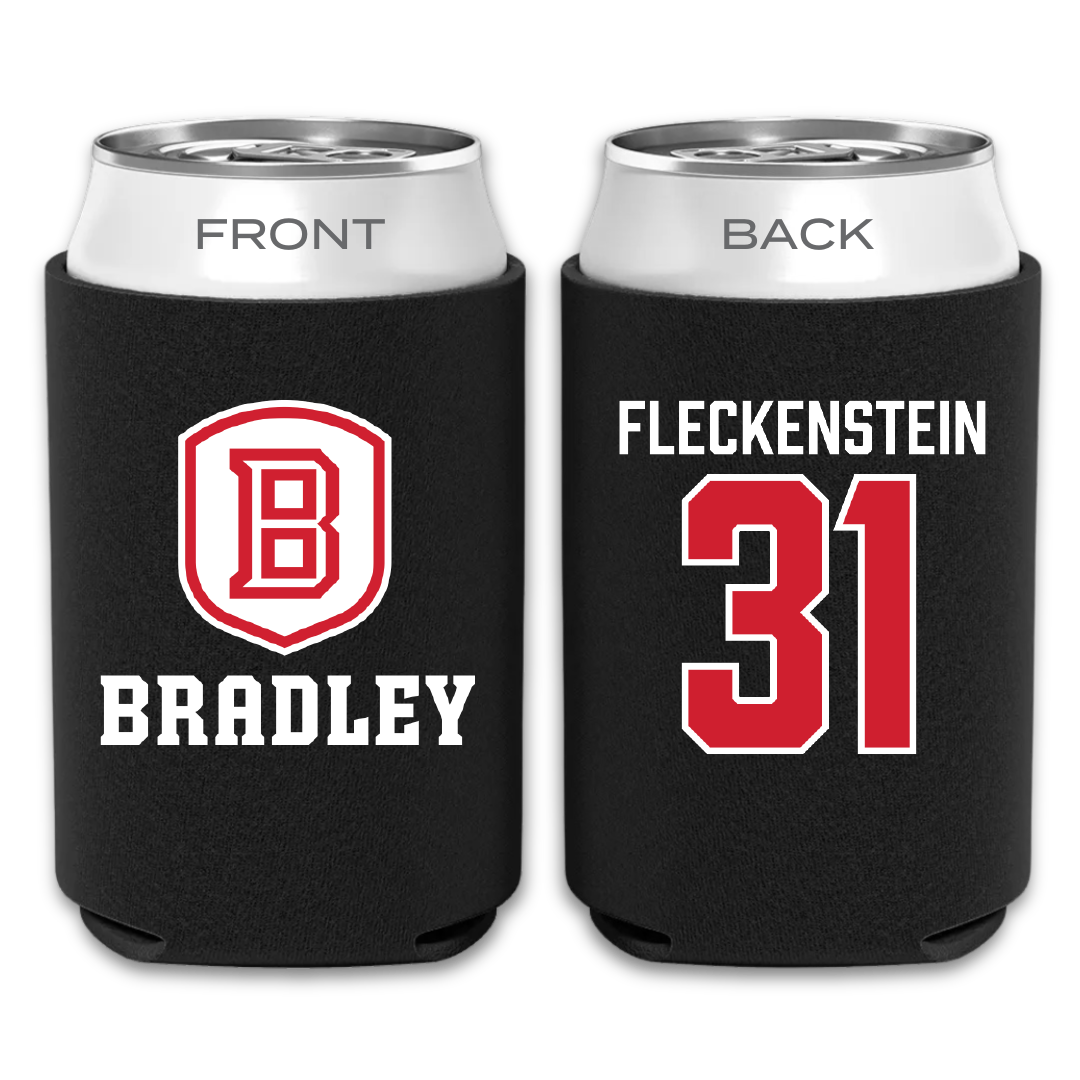 Bradley University Baseball Black Can Cooler - #31 Nick Fleckenstein