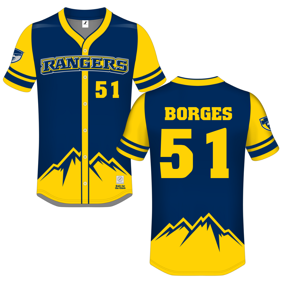 Regis University (Colorado) Navy Campus Connect Button-Down Jersey - #51 Carson Borges