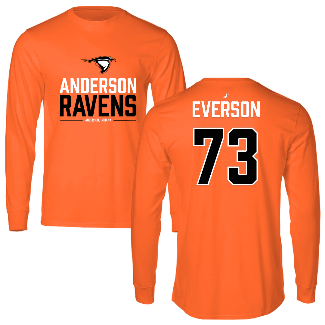 Anderson University (Indiana) Football Orange General Long Sleeve - #73 Ty Everson