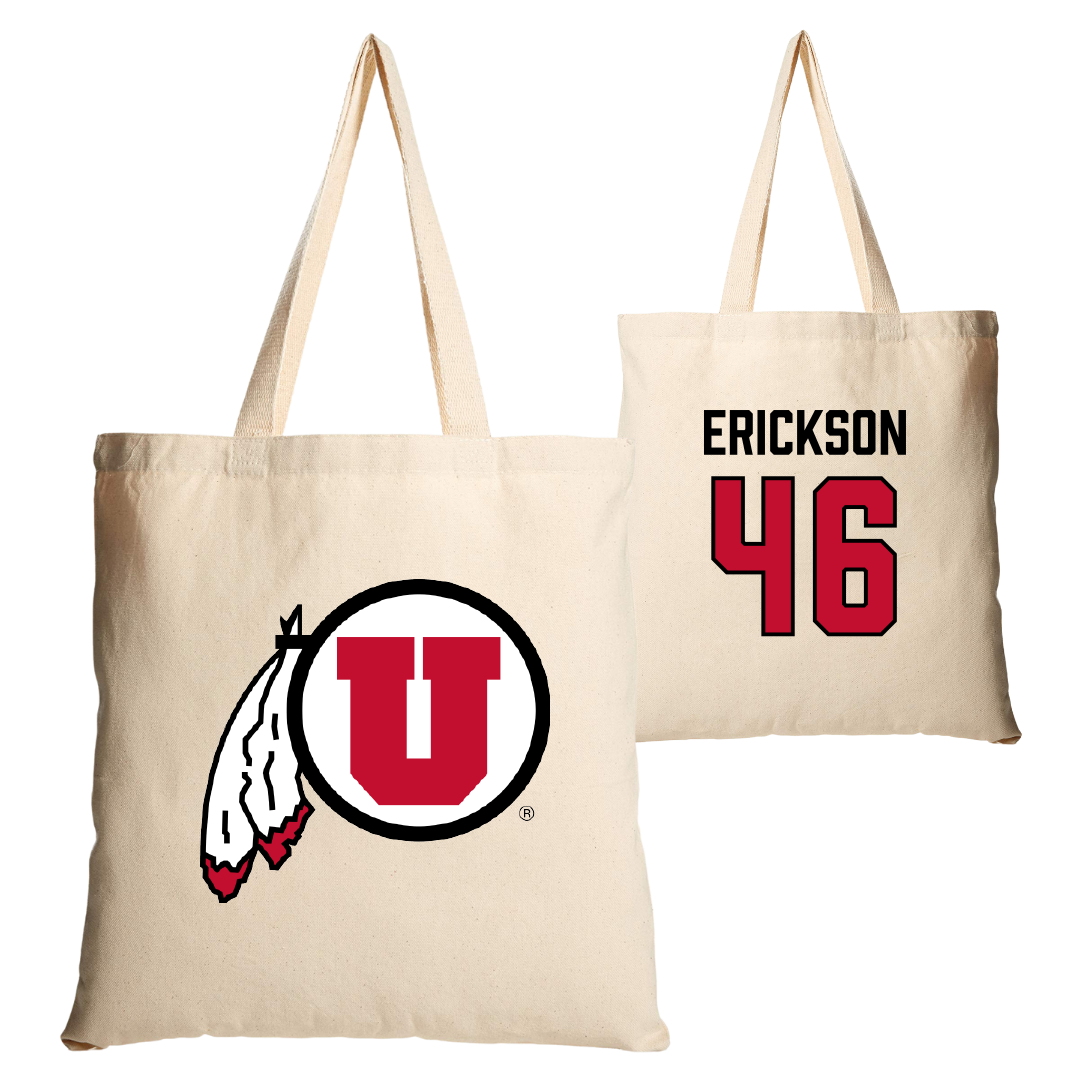 University of Utah Football Tan Canvas Tote Bag - #46 Hayden Erickson