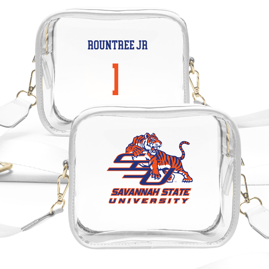 Savannah State University Football White Clear Stadium Bag - #1 Tony Rountree Jr