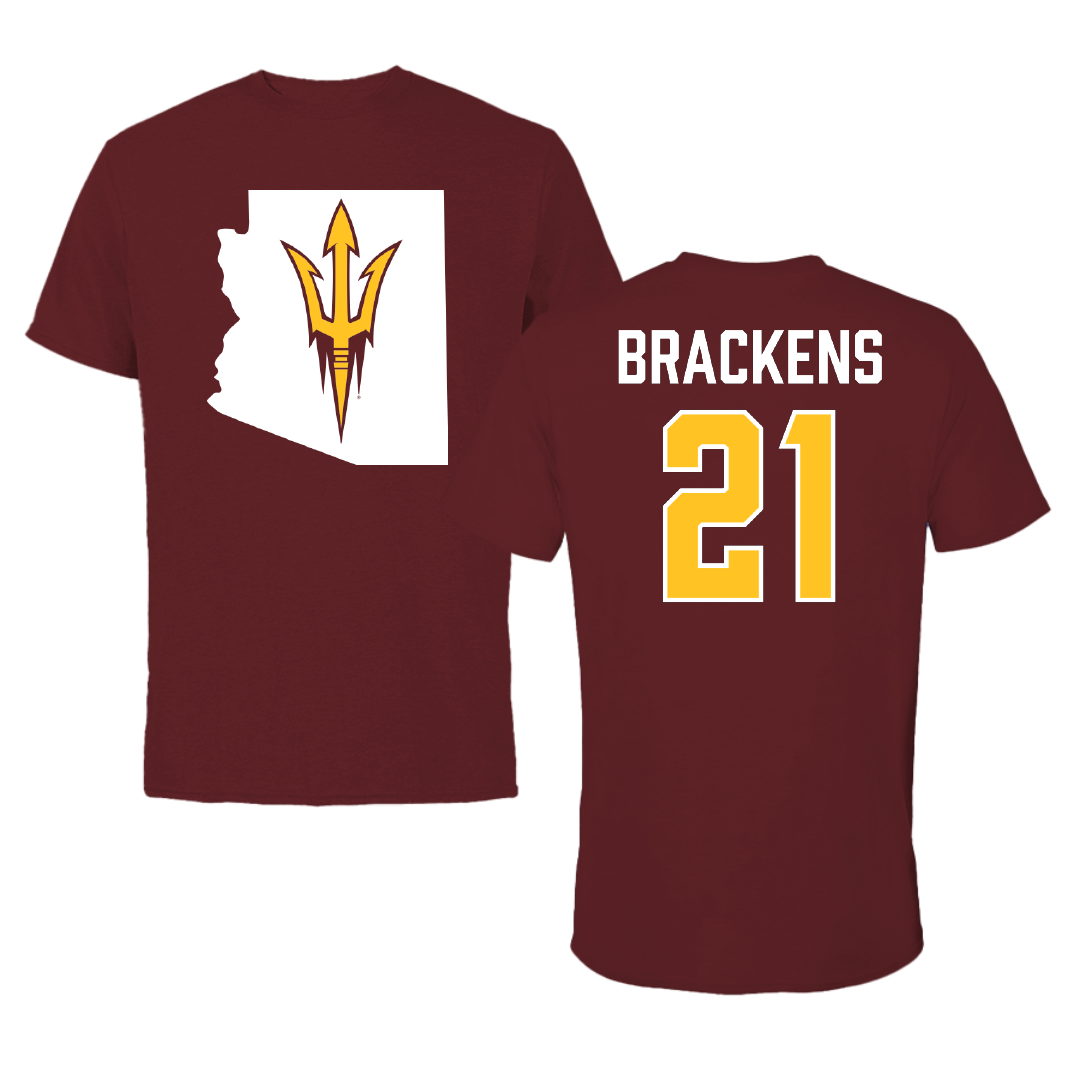 Arizona State University Basketball Maroon State Tee - #21 McKinna Brackens