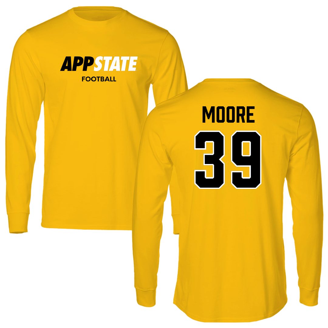 Appalachian State University Football Gold Performance Long Sleeve - #39 Jackson Moore