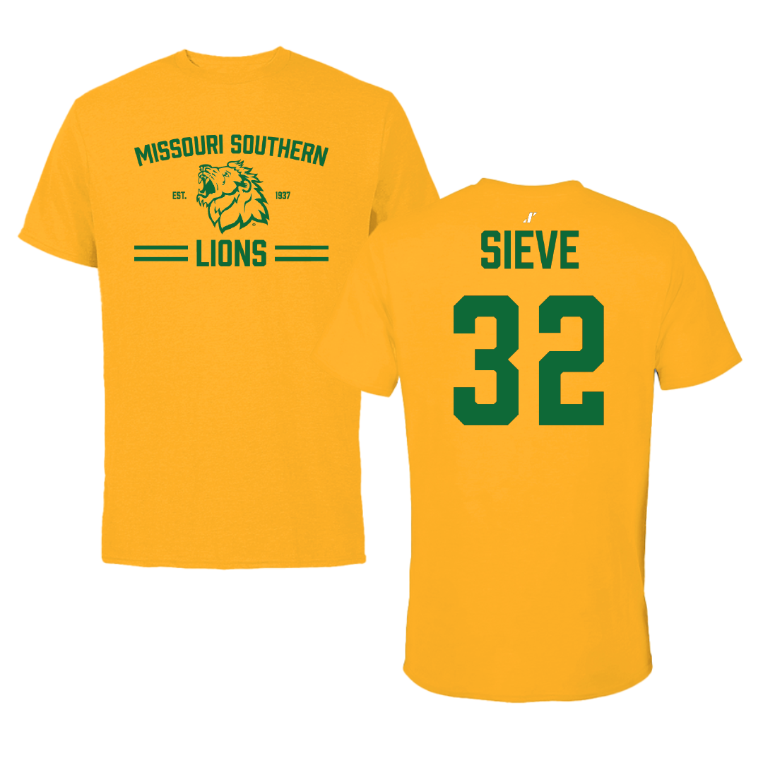 Missouri Southern State University Baseball Gold General Performance Tee - #32 Gabriel Sieve