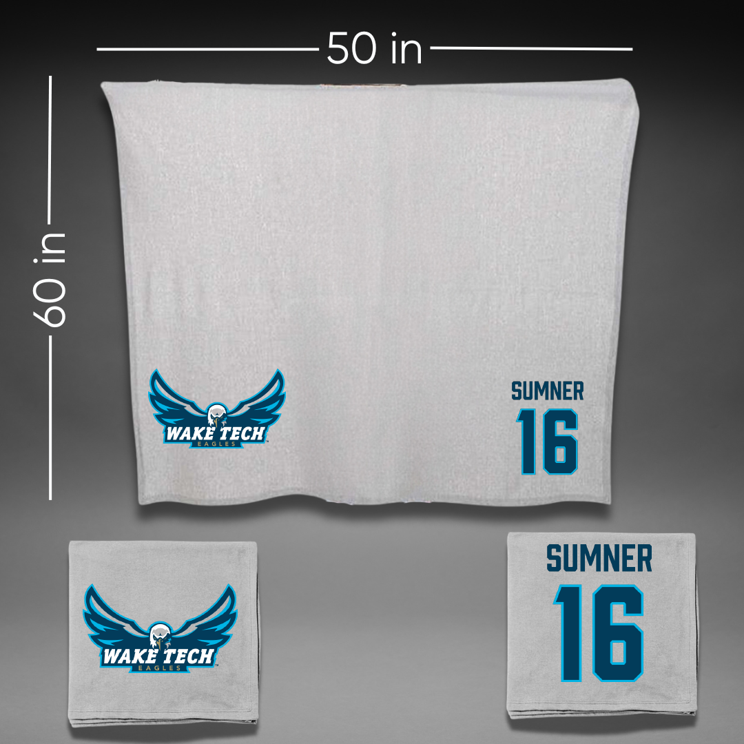 Wake Tech Community College Baseball Gray Blanket - #16 Ayden Sumner