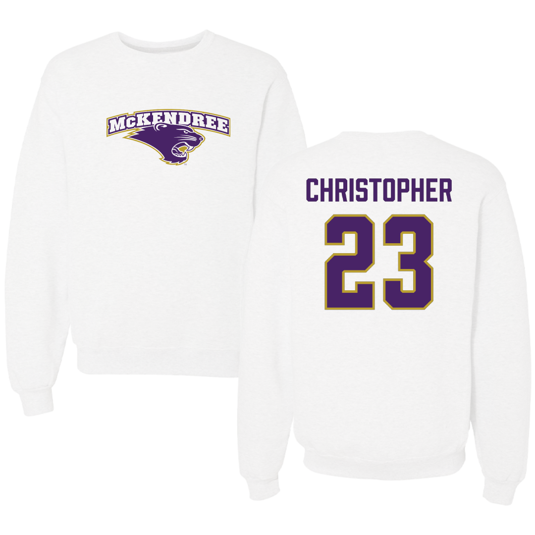 McKendree University Beach Volleyball White Crewneck - #23 Jordan Christopher
