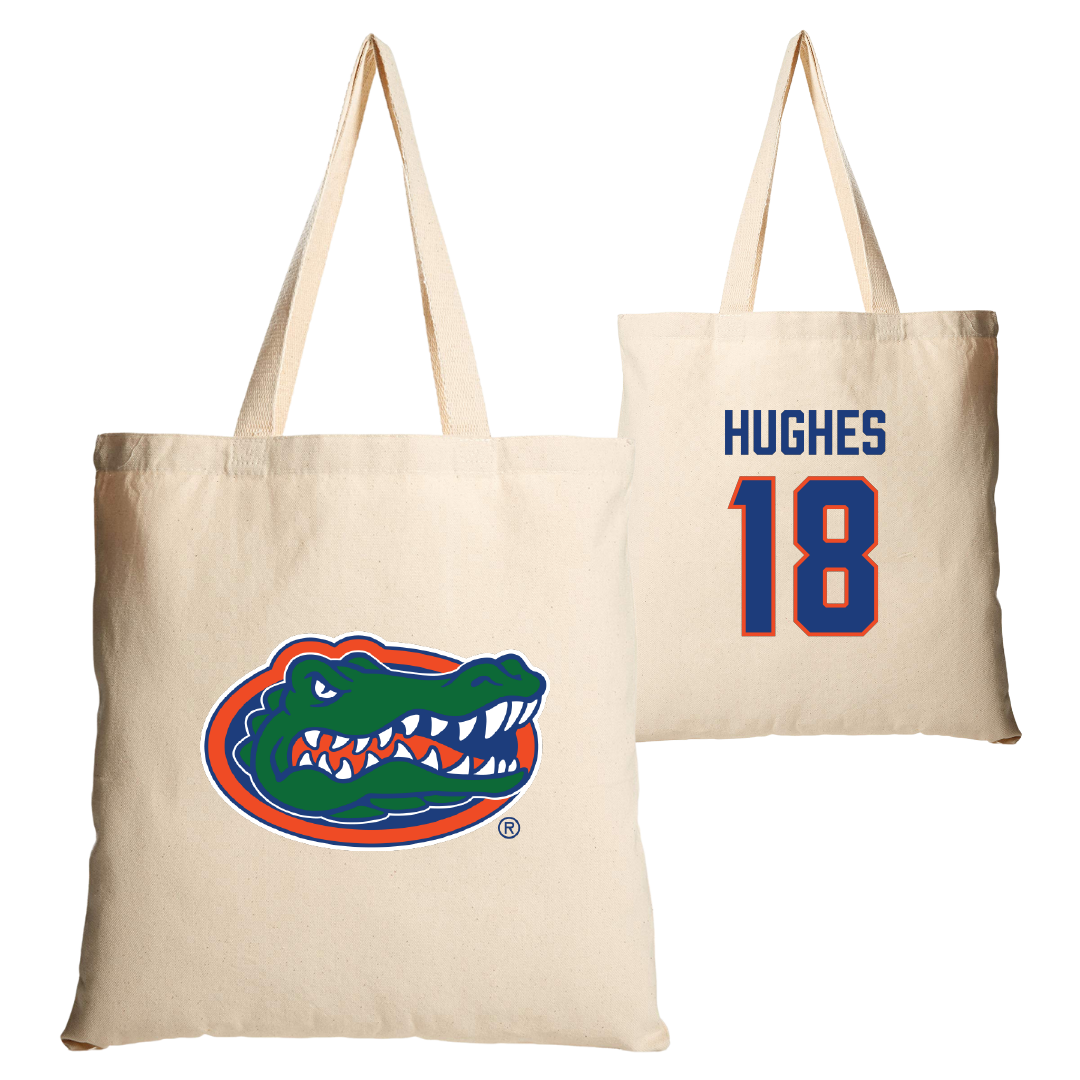 University of Florida Lacrosse Tan Canvas Tote Bag - #18 Samantha Hughes