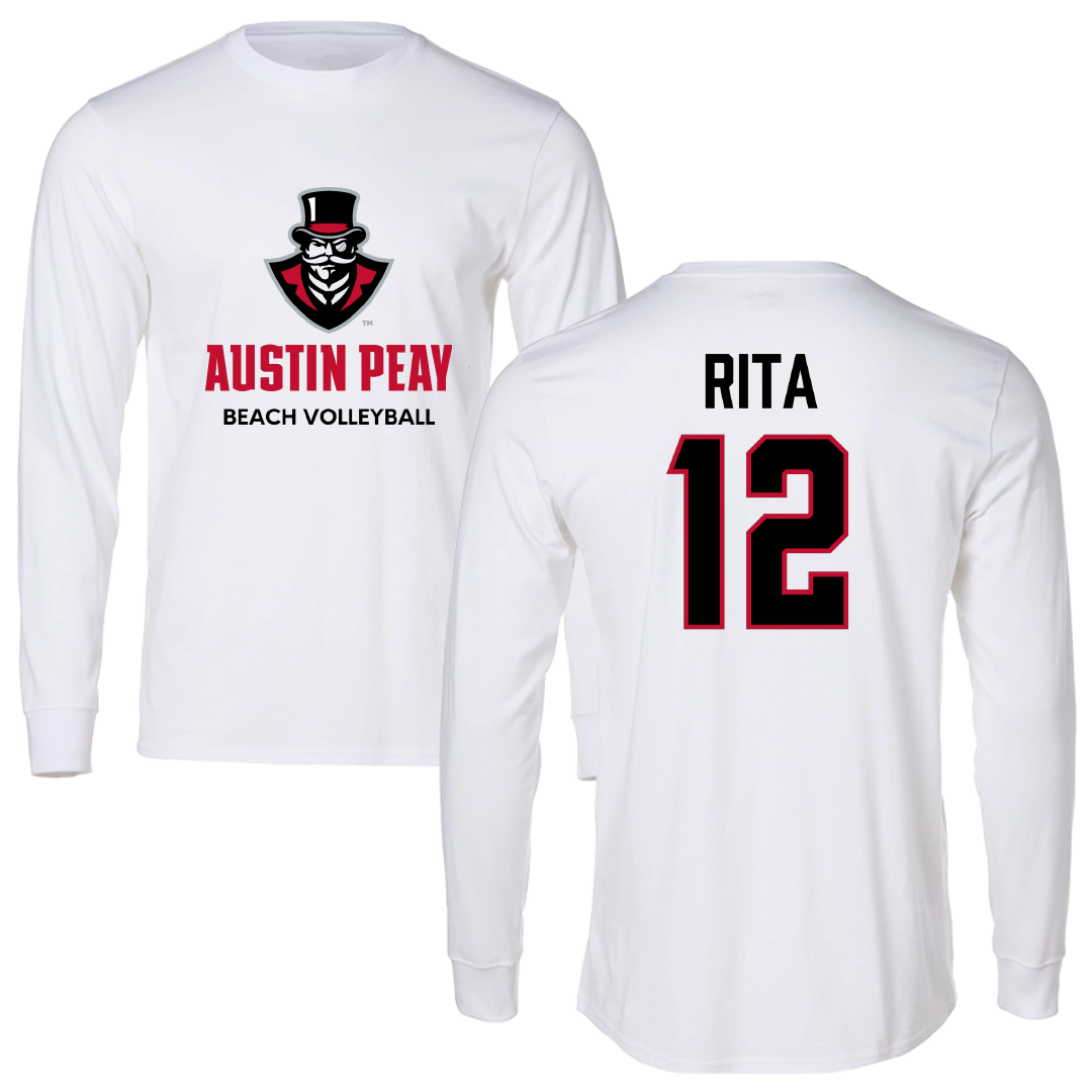 Austin Peay State University Beach Volleyball White Long Sleeve - #12 Anna Rita