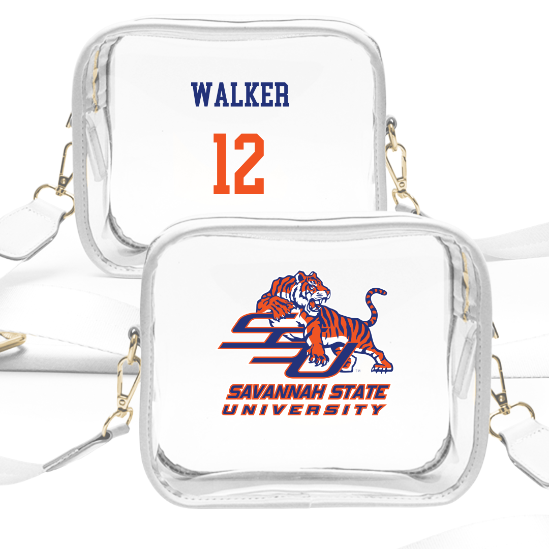 Savannah State University Volleyball (W) White Clear Stadium Bag - #12 Amiyah Walker