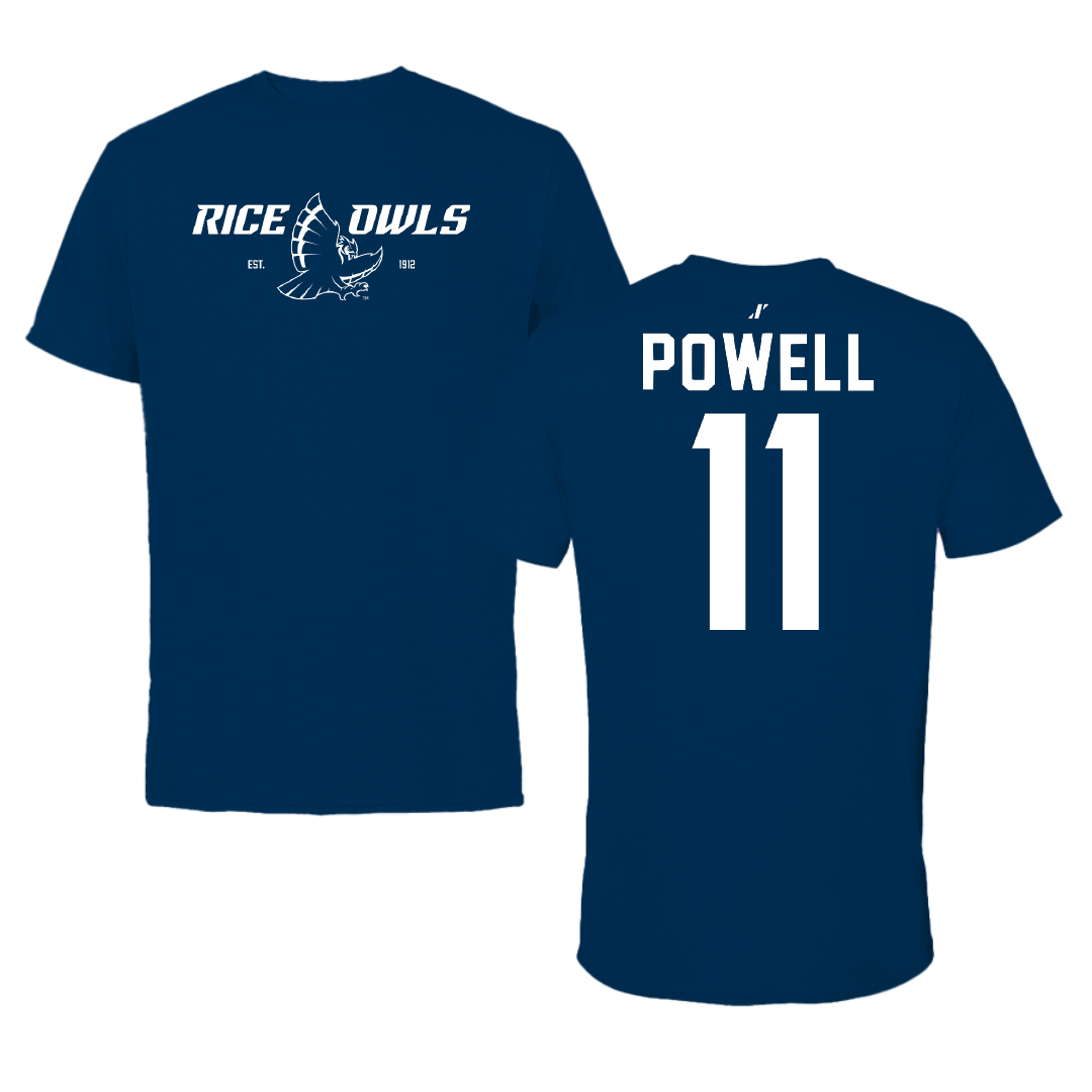 Rice University Basketball Navy General Performance Tee - #11 Aaron Powell