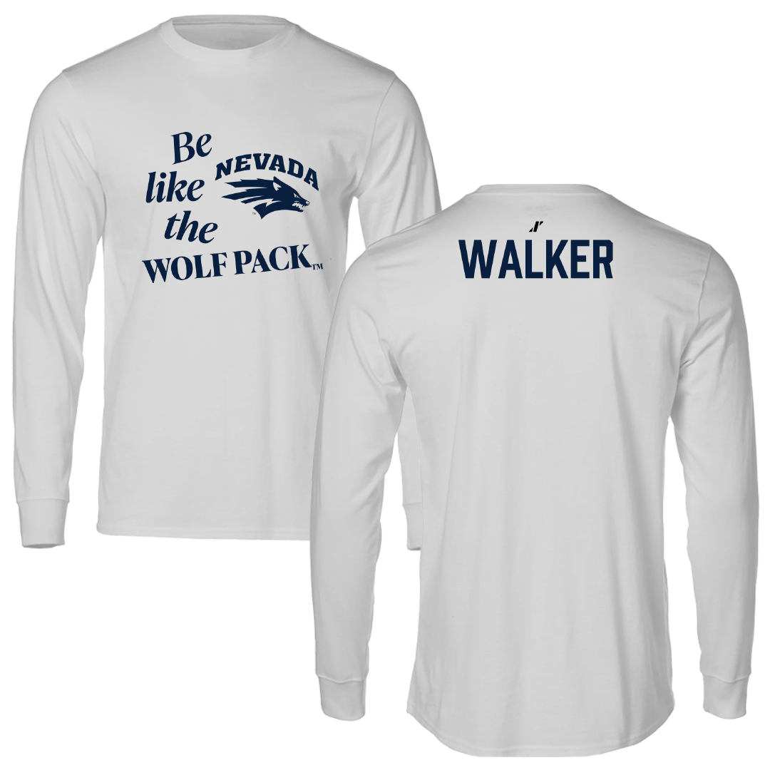 University of Nevada TF and XC Light Gray Be Like Us Performance Long Sleeve - Dillon Walker