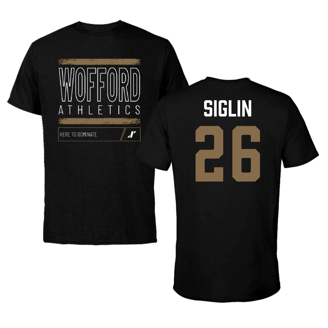 Wofford College Lacrosse Black Dominate Performance Tee - #26 Morgan Siglin